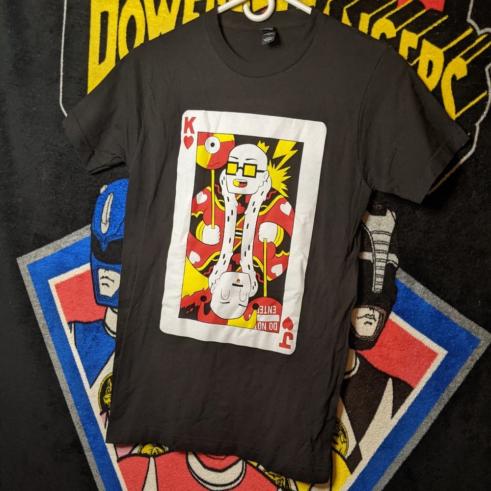 Anthony Fantano The Needle Drop King Joker Card Black T-Shirt sz S